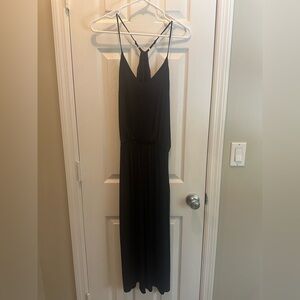 Xhilaration Black spaghetti strap silky jumpsuit- Size L